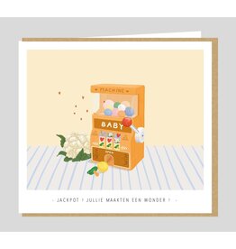 Studio Mie Wenskaart - Jackpot! jullie maakten een wonder - 12,5 x 14 cm