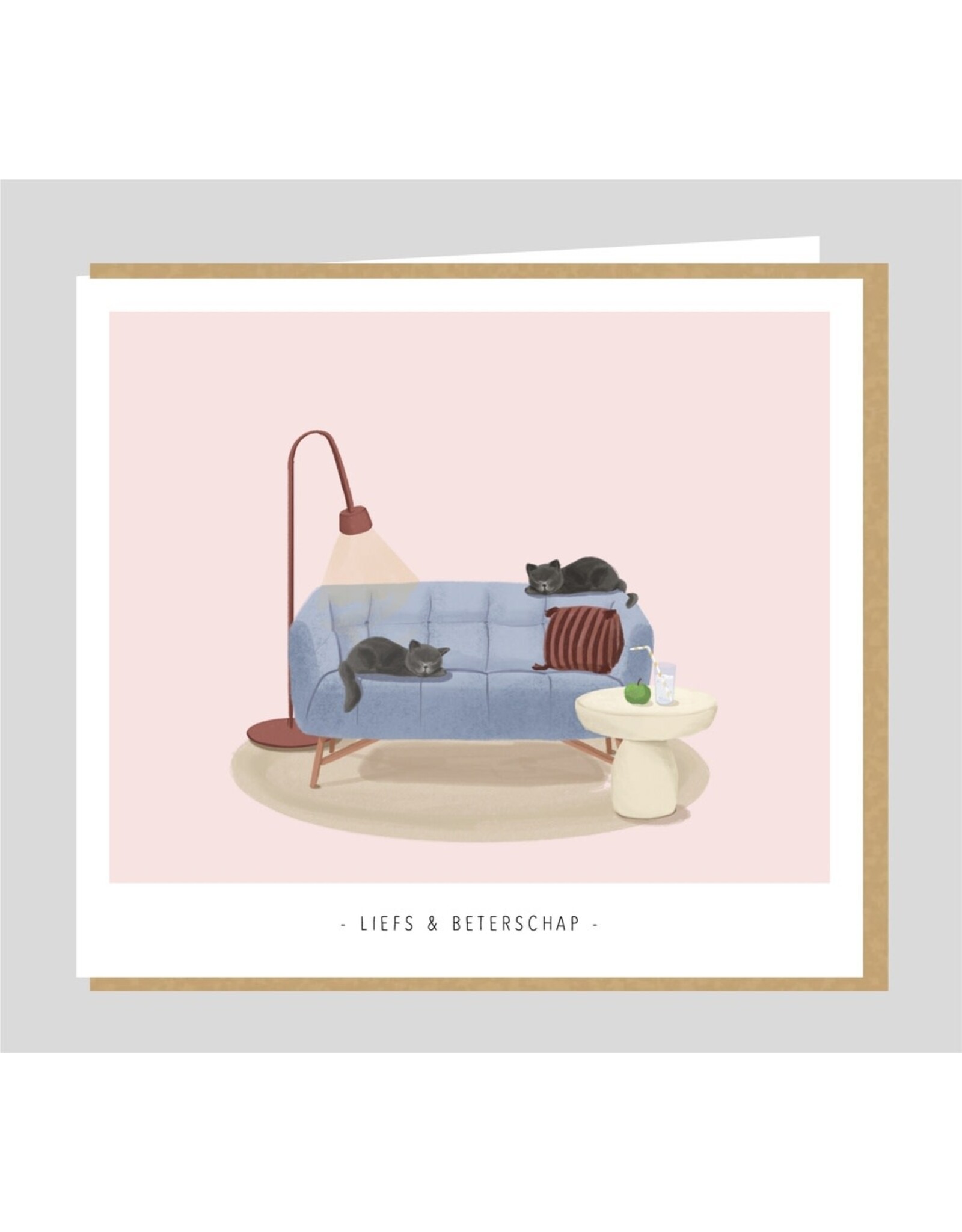 Studio Mie Wenskaart - Liefs en beterschap - 12,5 x 14 cm