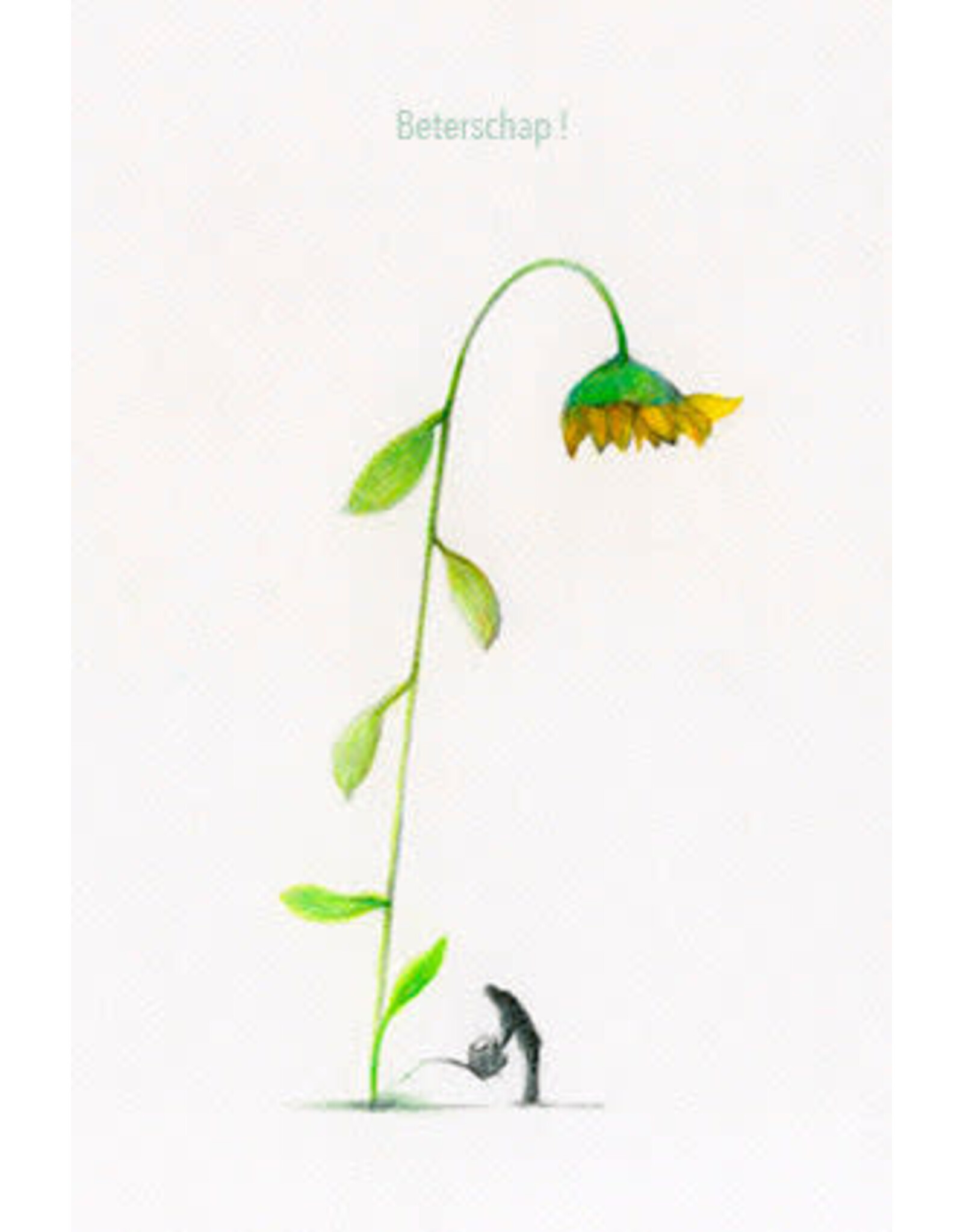 Lieve Claesen Wenskaart - Zonnebloem, Beterschap - Postkaart + Envelop