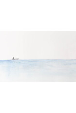 Lieve Claesen Wenskaart - Boot op zee - Dubbele kaart + Envelop