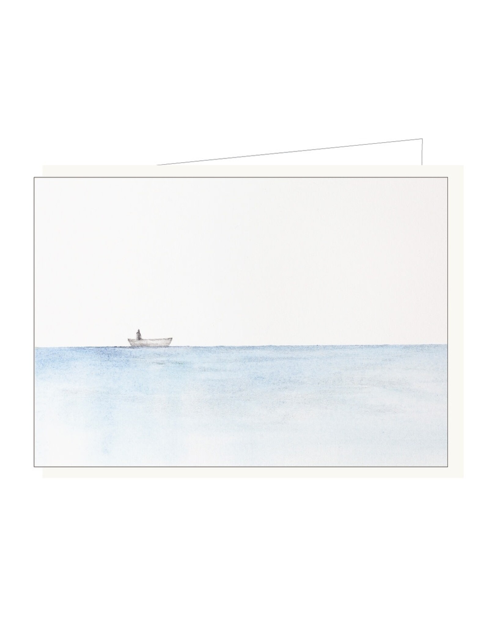 Lieve Claesen Wenskaart - Boot op zee - Dubbele kaart + Envelop