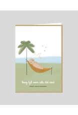 Poppemie Wenskaart - Hoog tijd voor niks dat moet - Dubbele kaart + Envelop