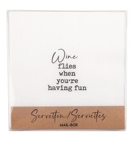 Mail-Box Servetten - Wine flies when you're having fun - 12,5 x 12,5 cm - 15st