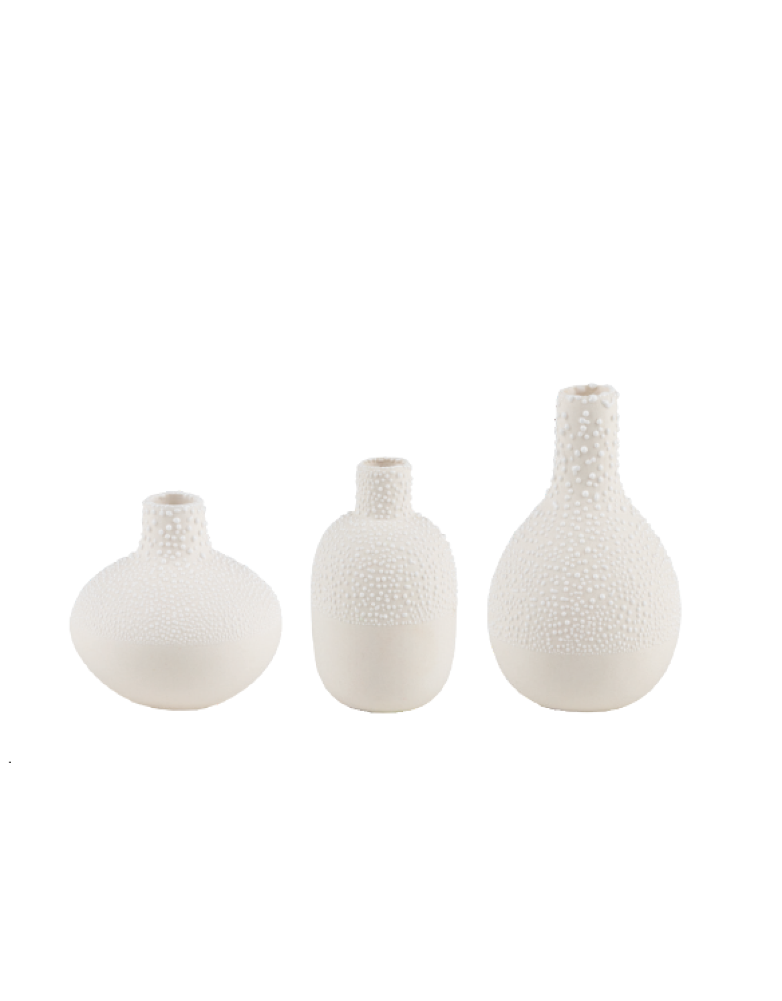 Raeder Mini vaasje gepareld - Wit - set van 3 - Ø 4-5cm, H 5-8 cm
