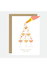 All The Ways to Say Wenskaart - Kerst - Gold NY flower champagne - Dubbele kaart + Envelop