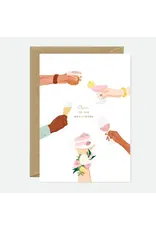 All The Ways to Say Wenskaart - Newlyweds Cheers - Dubbele kaart + Envelop