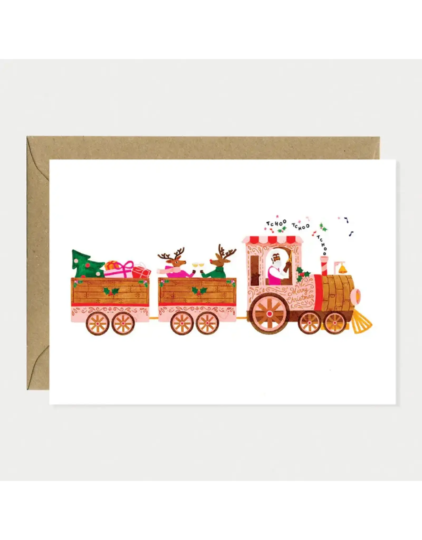 All The Ways to Say Wenskaart - Kerst - Christmas train - Dubbele kaart + Envelop
