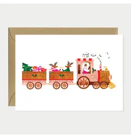 All The Ways to Say Wenskaart - Kerst - Christmas train - Dubbele kaart + Envelop
