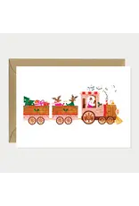 All The Ways to Say Wenskaart - Kerst - Christmas train - Dubbele kaart + Envelop