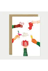 All The Ways to Say Wenskaart - Kerst - Merry Christmas Cheers - Dubbele kaart + Envelop