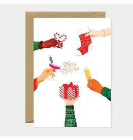 All The Ways to Say Wenskaart - Kerst - Merry Christmas Cheers - Dubbele kaart + Envelop