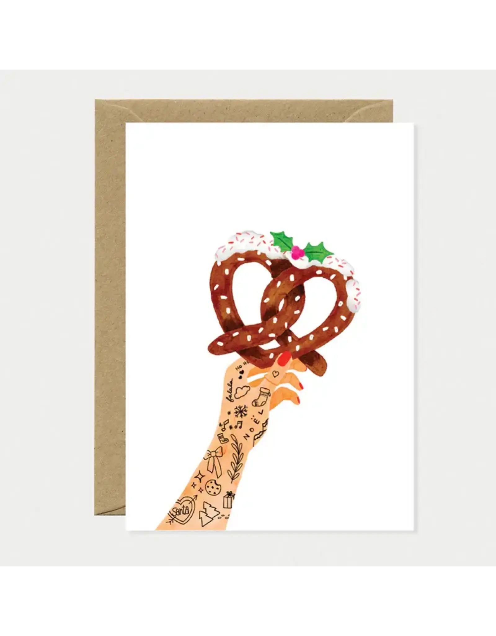 All The Ways to Say Wenskaart - Kerst - Christmas Bretzel - Dubbele kaart + Envelop