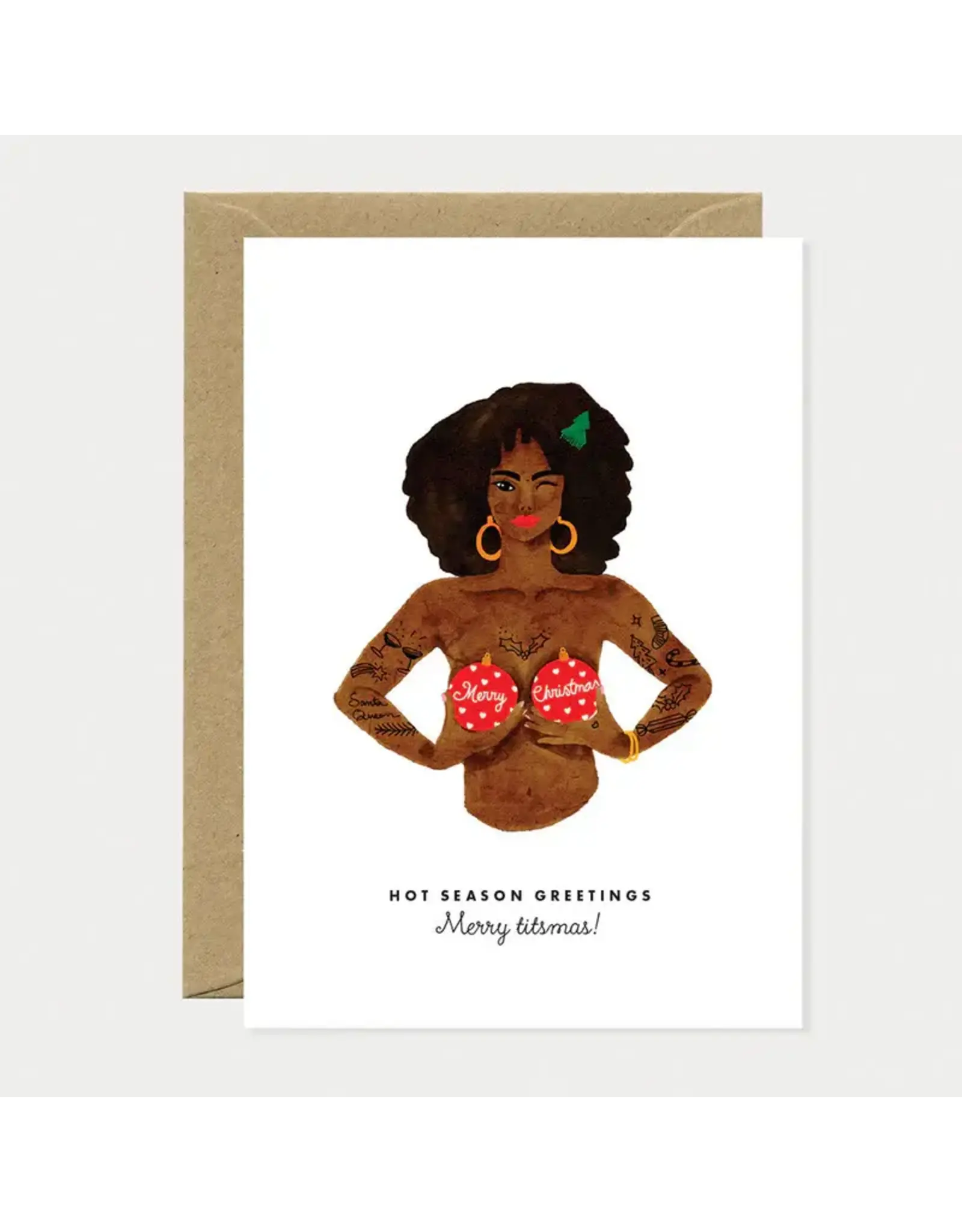 All The Ways to Say Wenskaart - Kerst - Merry Titsmas - Dubbele kaart + Envelop