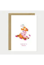 All The Ways to Say Wenskaart - Kerst - Christmas Dog Sled - Dubbele kaart + Envelop