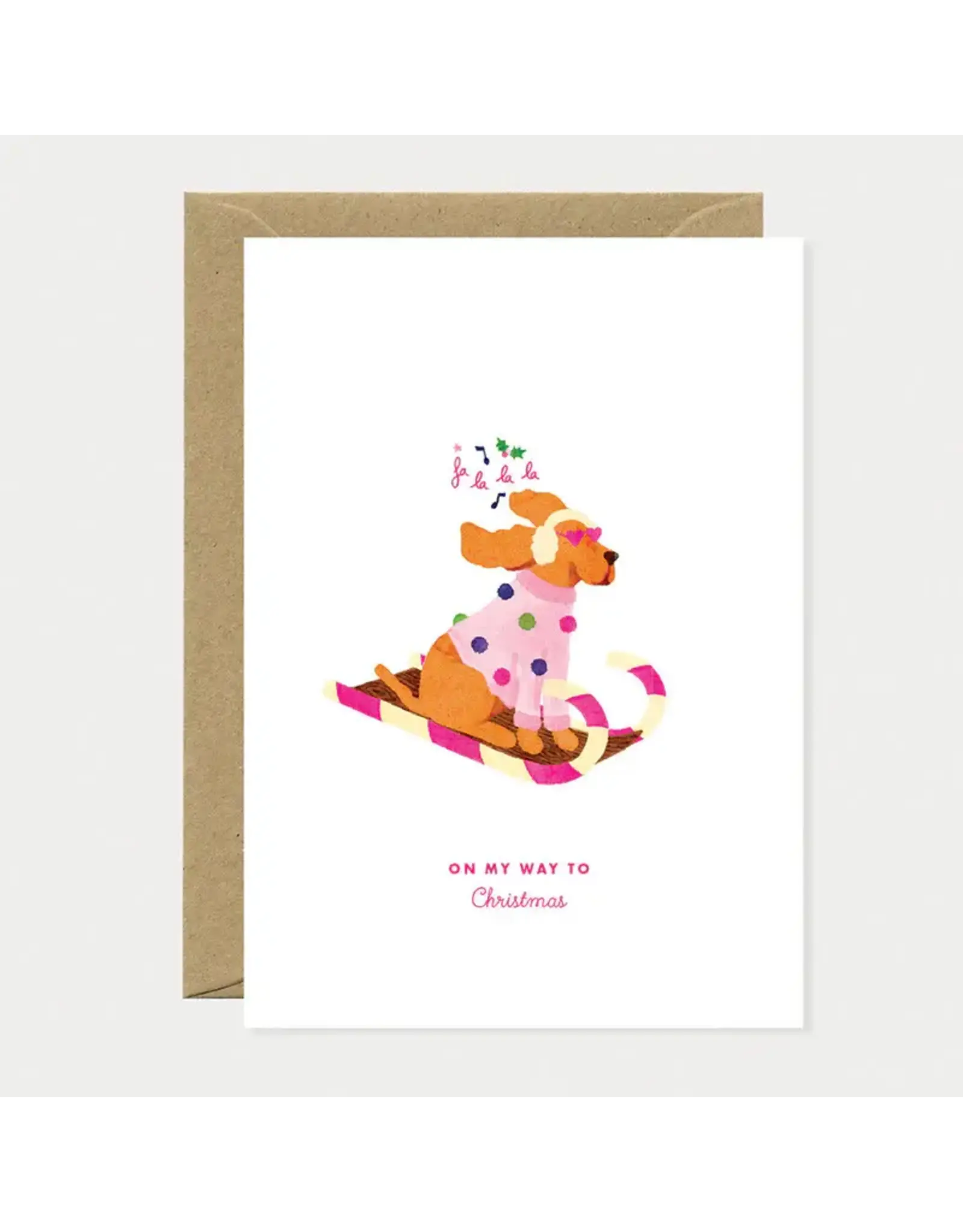 All The Ways to Say Wenskaart - Kerst - Christmas Dog Sled - Dubbele kaart + Envelop