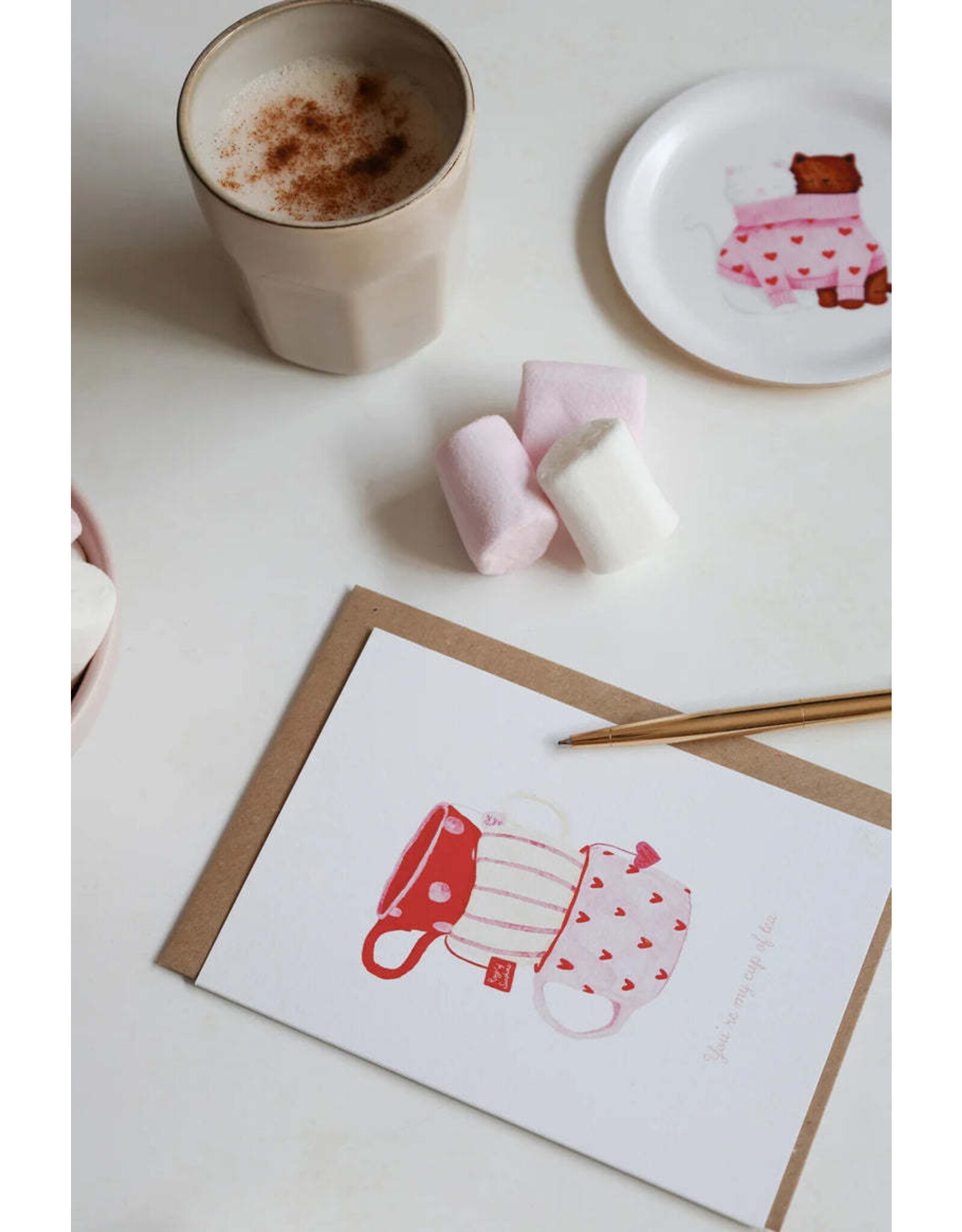 All The Ways to Say Wenskaart - Cup of tea - Dubbele kaart + Envelop