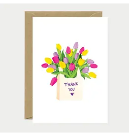 All The Ways to Say Wenskaart - Thank you tulip bag - Dubbele kaart + Envelop