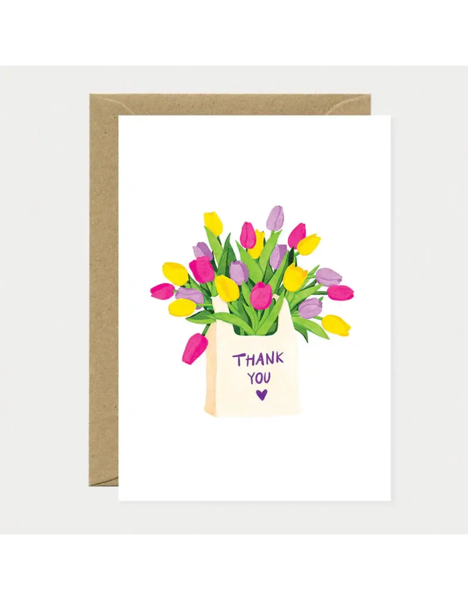All The Ways to Say Wenskaart - Thank you tulip bag - Dubbele kaart + Envelop