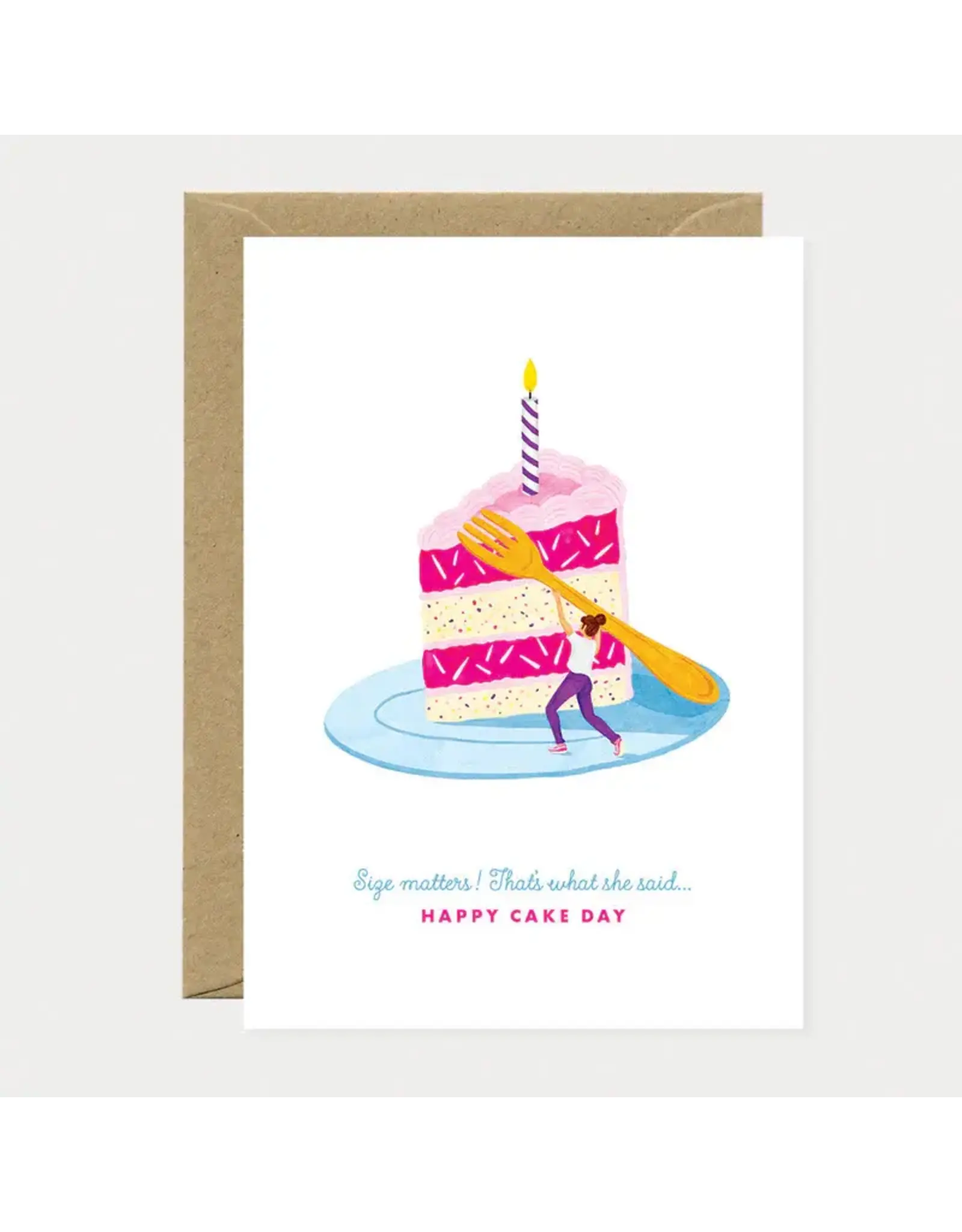 All The Ways to Say Wenskaart - Size matters cake - Dubbele kaart + Envelop