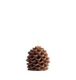Uyuni Led Kaars, Pine - Brown - 7x7cm