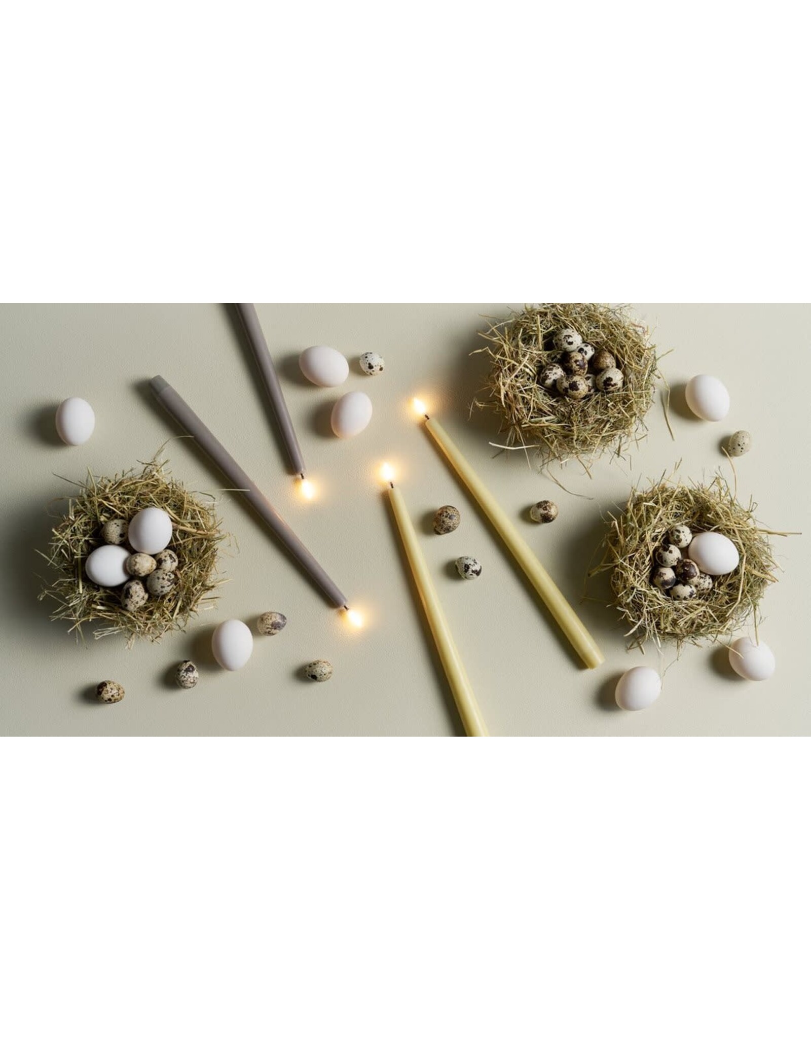 Uyuni Led, Tafelkaarsen - Dusty Green - 2st - Ø2,3x32cm