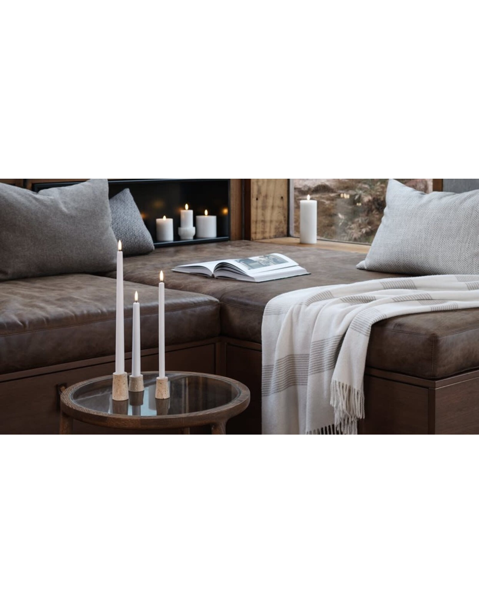 Uyuni Led, Tafelkaarsen - Pine Green - 2st - Ø2,3x32cm