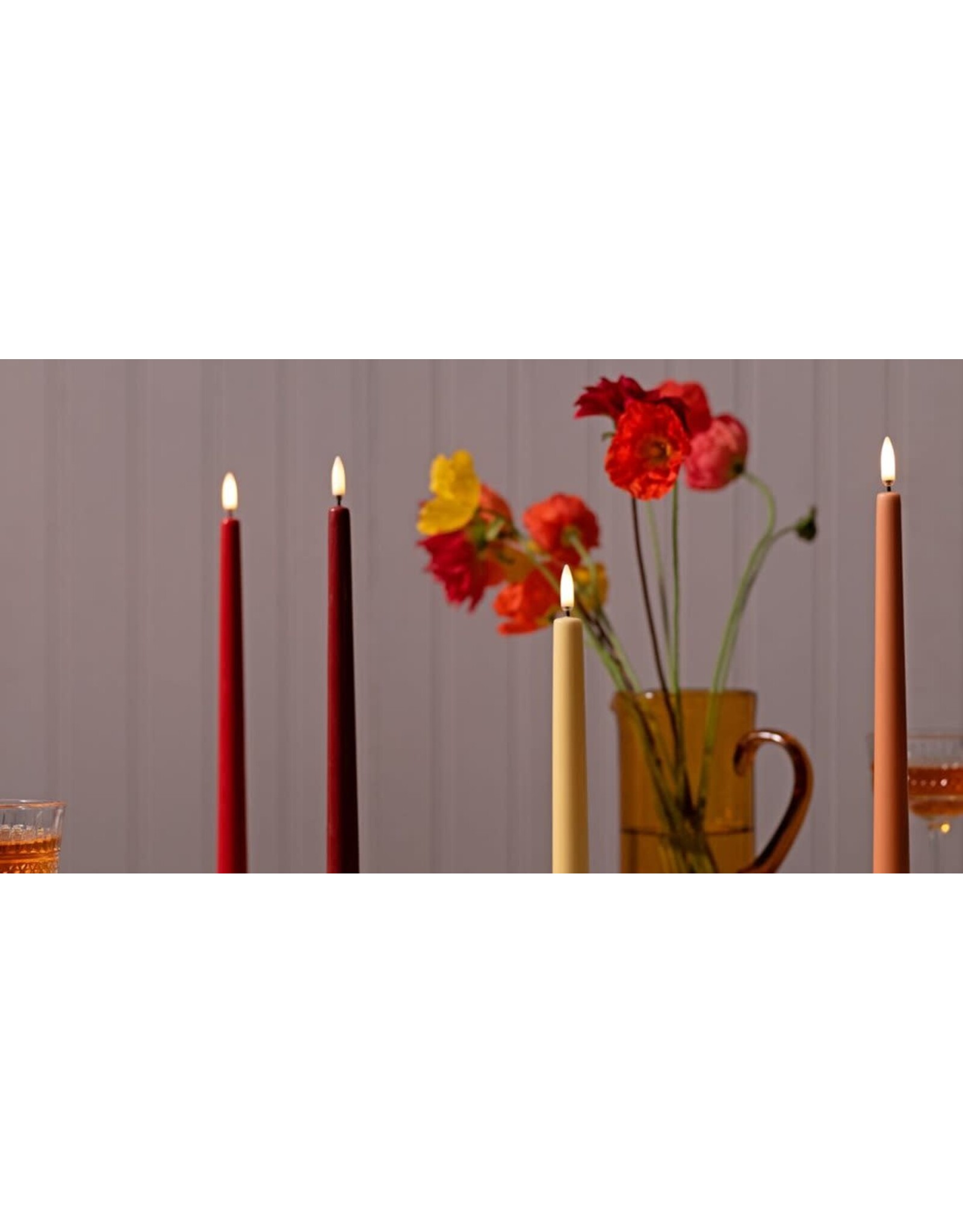 Uyuni Led, Tafelkaarsen - Terracotta - 2st - Ø2,3x32cm