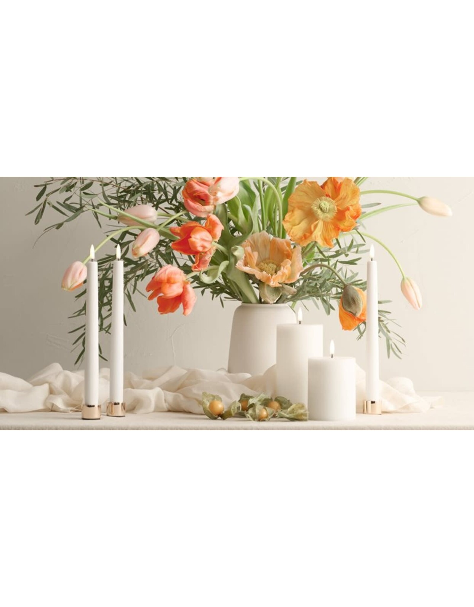 Uyuni Led, Tafelkaarsen - Red - 2st - 2,3x25cm