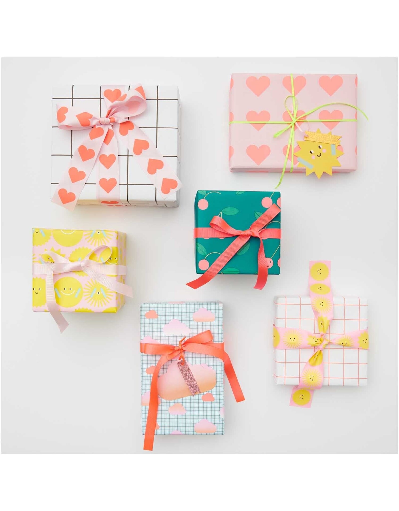 Rico Design Inpakpapier - Neon Raster - 200x70cm