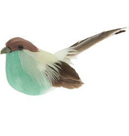 Rico Design Vogel met Clip - Turquoise - 12x5,5x4cm