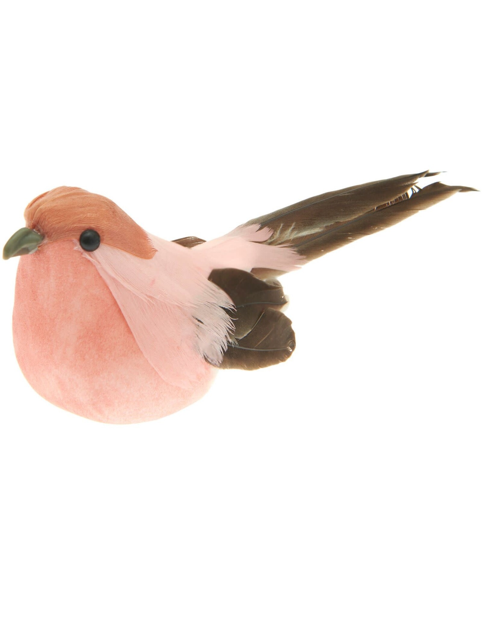 Rico Design Vogel met Clip - Abrikoos - 12x5,5x4cm