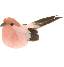 Rico Design Vogel met Clip - Abrikoos - 12x5,5x4cm