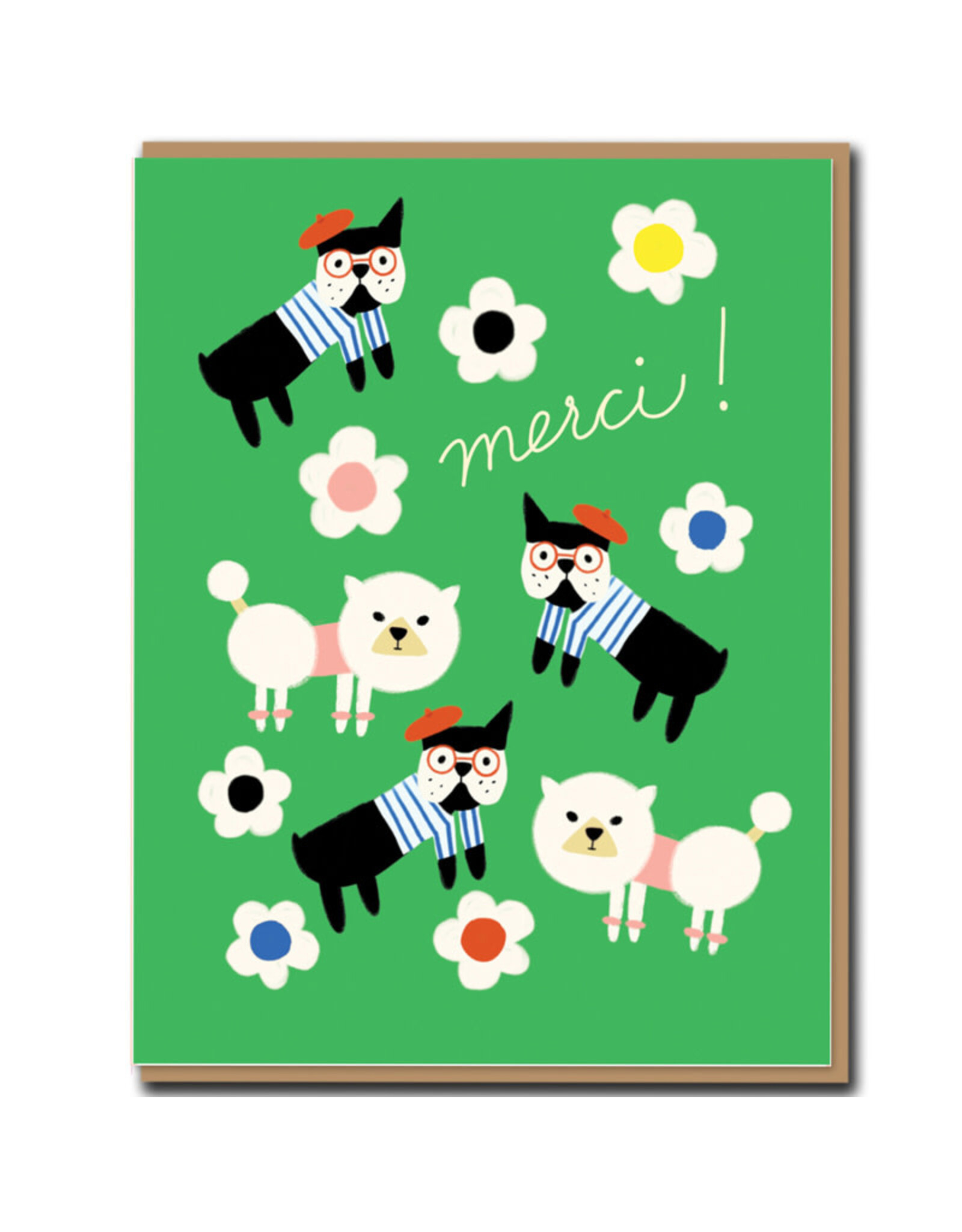 Carolyn Suzuki Goods Wenskaart - Merci Beaucoup - Dubbele kaart + Envelop