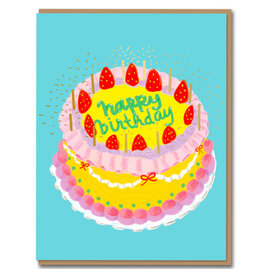 Carolyn Suzuki Goods Wenskaart - Ichigo Cake - Dubbele kaart + Envelop Carolyn Suzuki Goods Wenskaart - Ichigo Cake - Dubbele kaart + Envelop