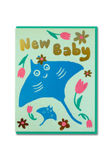 Joyful Wenskaart - Rog, New Baby - Dubbele kaart + Envelop