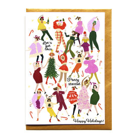 Reddish Design Wenskaart - Kerst - Christmas Party - Dubbele kaart + Envelop