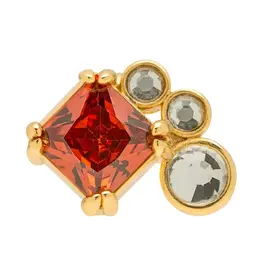 Lulu Copenhagen Oorbel Stud - Gala Red Bling, Right - Messing Verguld (18K)