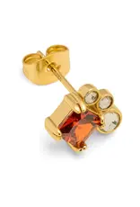 Lulu Copenhagen Oorbel Stud - Gala Red Bling, Right - Messing Verguld (18K)