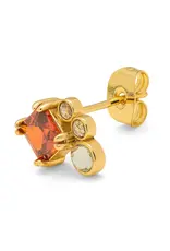 Lulu Copenhagen Oorbel Stud - Gala Red Bling, Right - Messing Verguld (18K)