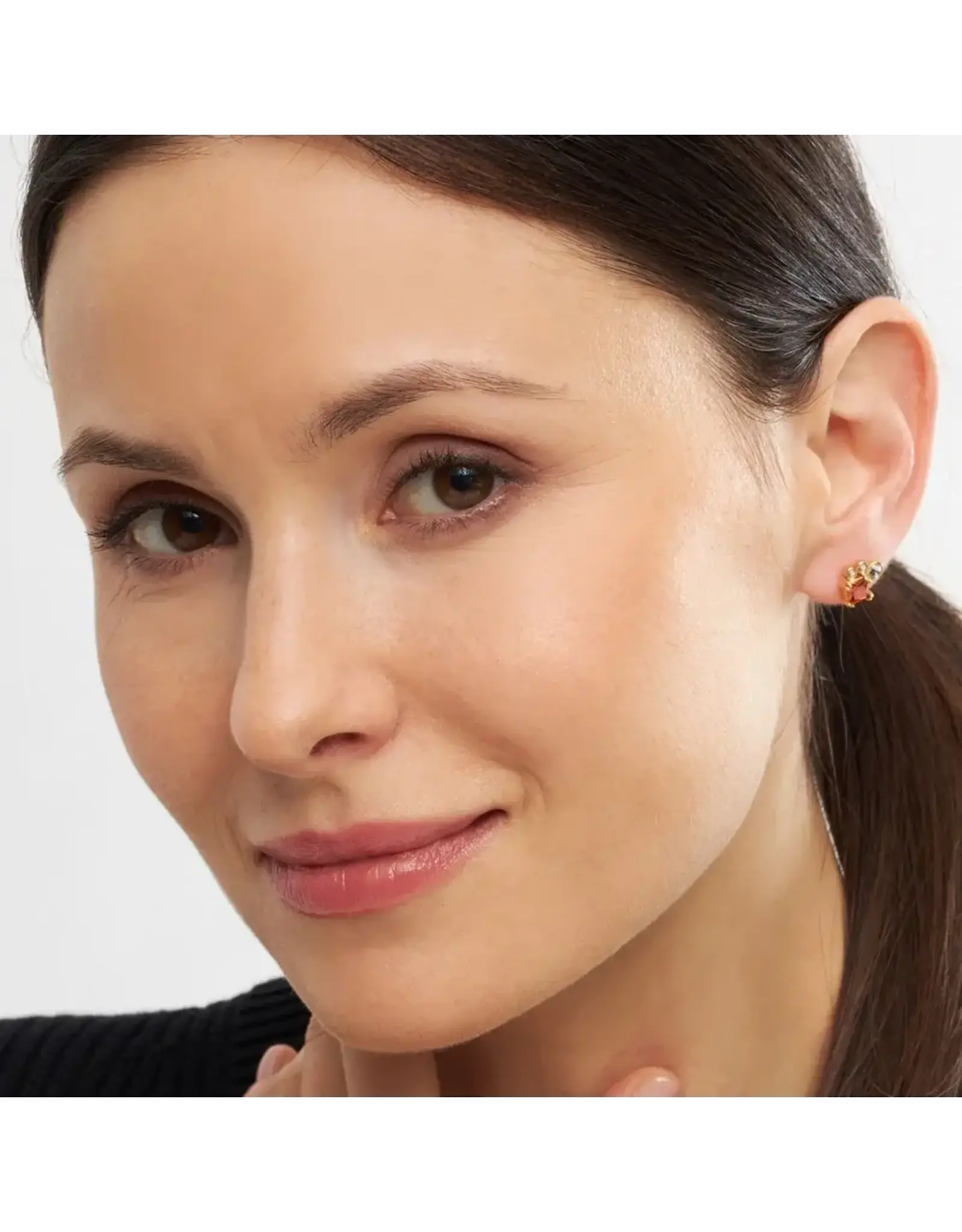 Lulu Copenhagen Oorbel Stud - Gala Red Bling, Right - Messing Verguld (18K)