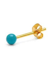 Lulu Copenhagen Oorbel Stud - Color Ball, Retro Blue - Single - 3mm