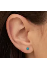 Lulu Copenhagen Oorbel Stud - Color Ball, Retro Blue - Single - 3mm