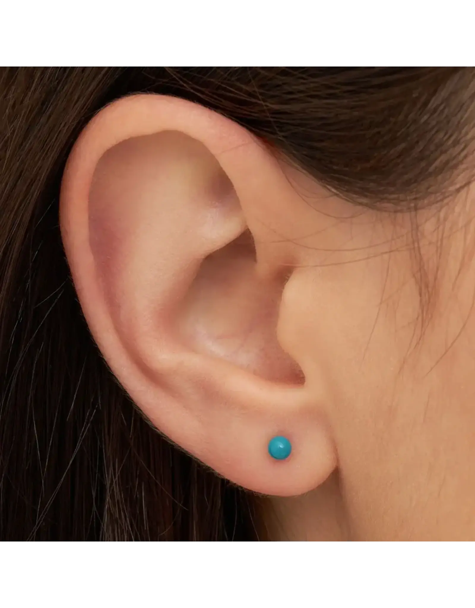 Lulu Copenhagen Oorbel Stud - Color Ball, Retro Blue - Single - 3mm