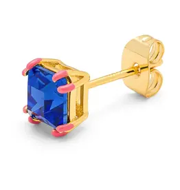 Lulu Copenhagen Oorbel Stud - Gala Crystal Bling, Capri Blue/Pink - Messing Verguld (18K)