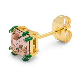 Lulu Copenhagen Oorbel Stud - Gala Crystal Bling, Vintage Rose/Green - Messing Verguld (18K)