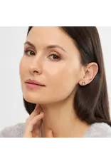 Lulu Copenhagen Oorbel Stud - Gala Crystal Bling, Vintage Rose/Green - Messing Verguld (18K)