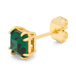 Lulu Copenhagen Oorbel Stud - Gala Crystal Bling, Emerald/Gold - Messing Verguld (18K)
