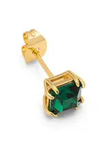 Lulu Copenhagen Oorbel Stud - Gala Crystal Bling, Emerald/Gold - Messing Verguld (18K)