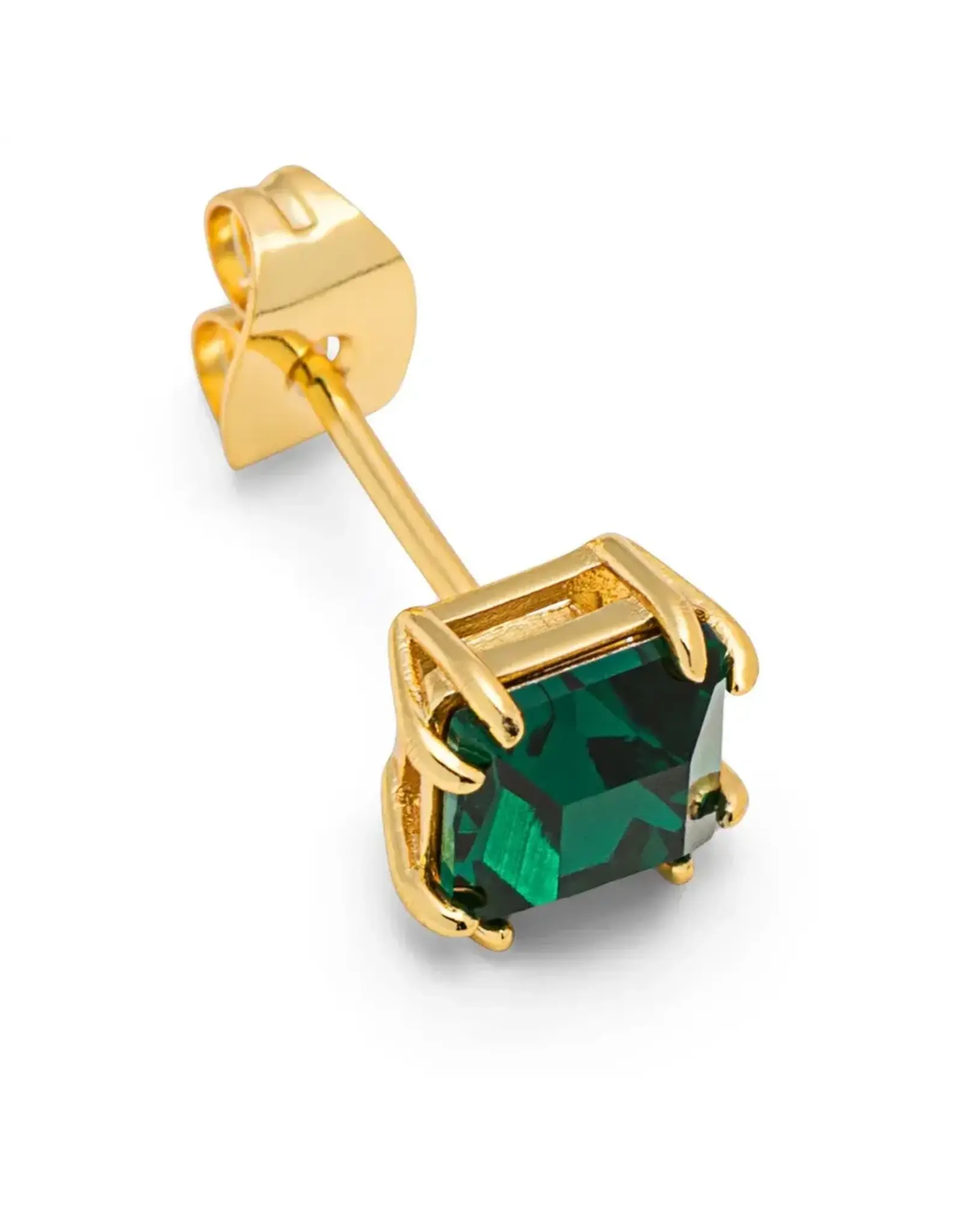 Lulu Copenhagen Oorbel Stud - Gala Crystal Bling, Emerald/Gold - Messing Verguld (18K)