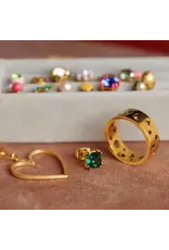 Lulu Copenhagen Oorbel Stud - Gala Crystal Bling, Emerald/Gold - Messing Verguld (18K)